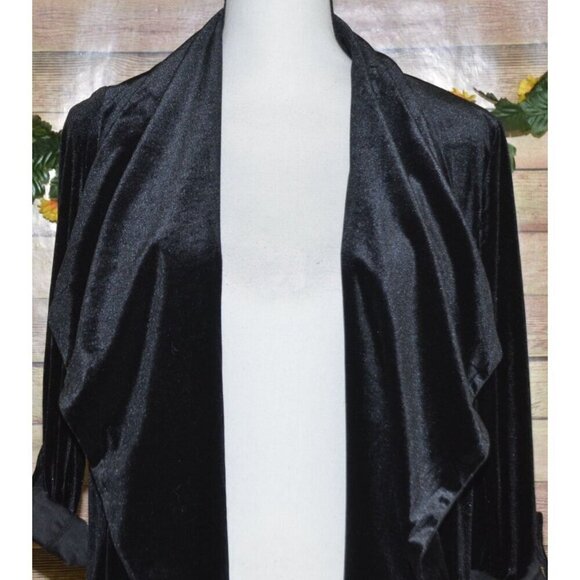 JL Jules & Leopold Jacket Women’s M Black Velvet Evening Wear Mid Length MINT - Picture 2 of 11